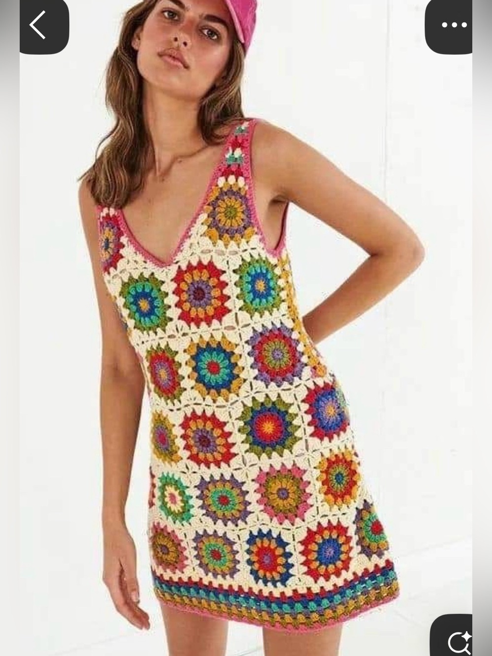 Ghanda Toulouse Dress patchwork handmade knitted crochet